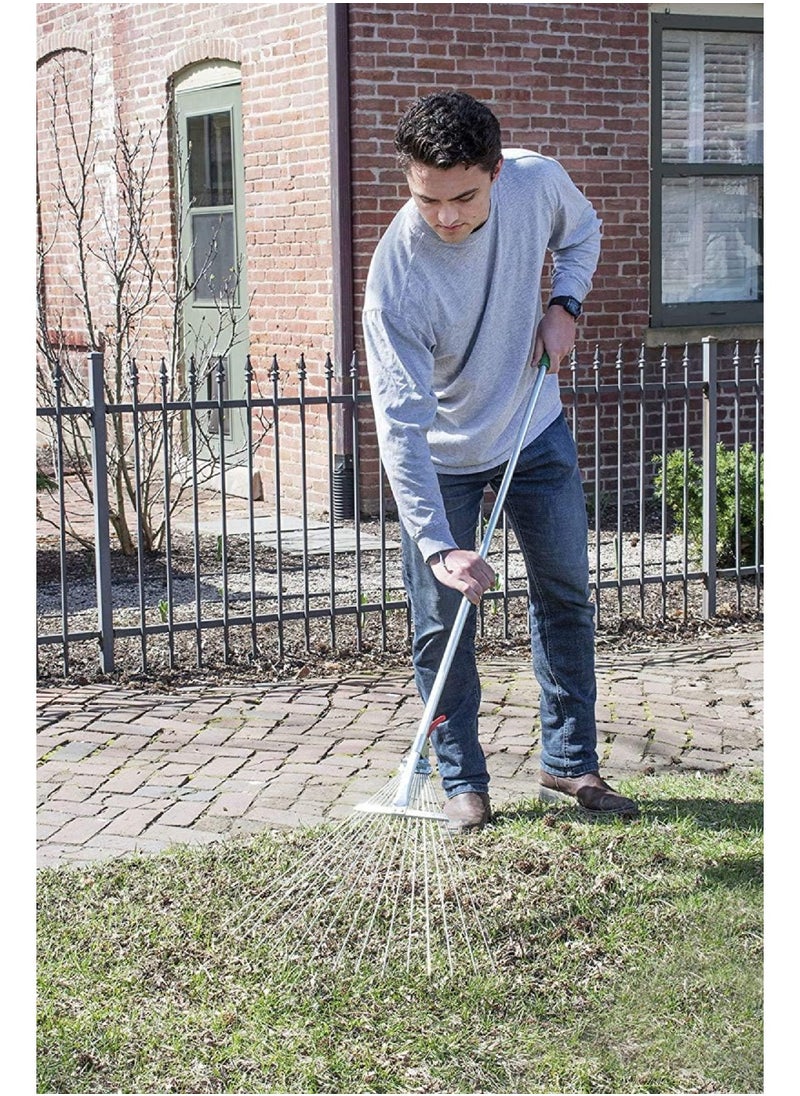 Adjustable Aluminum Handle 15 Teeth Gardening Hand Tools Telescopic Garden Leaf Rake Garden Tool Folded Length 115CM Extended Length 150CM