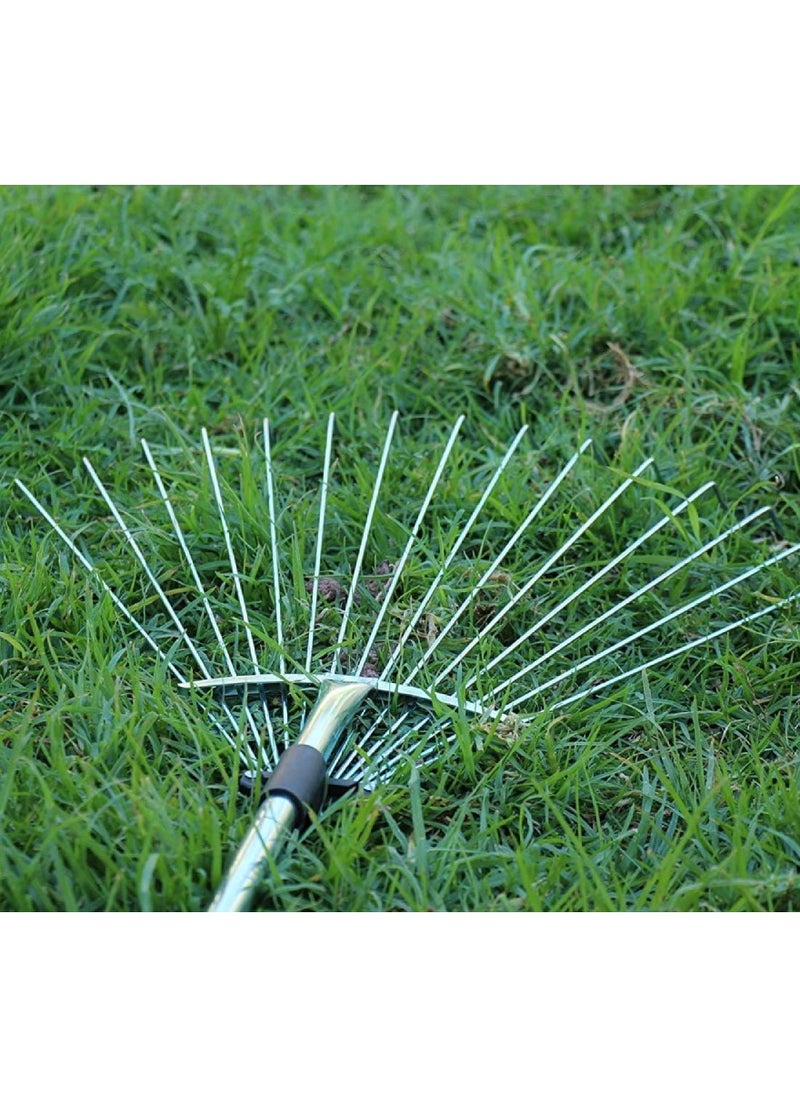 Adjustable Aluminum Handle 15 Teeth Gardening Hand Tools Telescopic Garden Leaf Rake Garden Tool Folded Length 115CM Extended Length 150CM