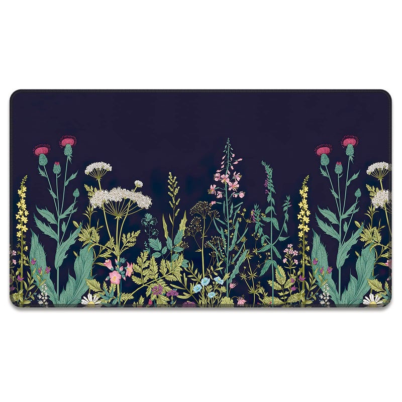 Rnivvi Front Door Mat 30x17 Flower Theme Indoor Outdoor Welcome Mat Heavy Duty Low Profile AntiSlip Entryway Rug for Home Entrance Floor Patio Entry Mud Room Cute Black Floral Decor Doormat