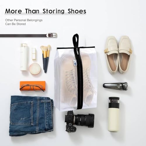 Lify Travel Shoe Bag with Handle and Zipper Closure for Travel and Home Use as Soccer Shoe Bag - Waterproof, Dustproof, Transparent- 6 Piece Pack (Black (3Pcs)+ Grey (3Pcs)) - Image 3