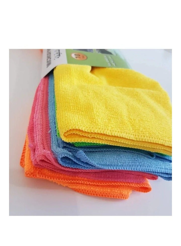 نقطة التسوق مجموعة مناشف تنظيف من الألياف الدقيقة - فائقة الامتصاص، خالية من الوبر، متعددة الألوان - عبوة من 10 قطع للمنزل والمطبخ والسيارة - Image 2