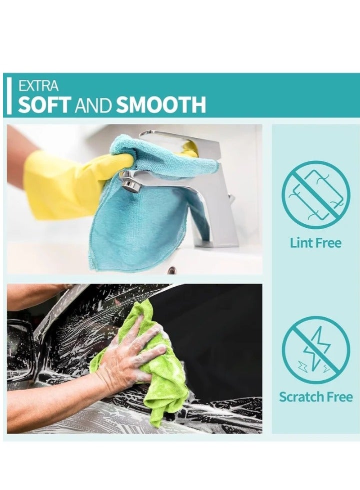نقطة التسوق مجموعة مناشف تنظيف من الألياف الدقيقة - فائقة الامتصاص، خالية من الوبر، متعددة الألوان - عبوة من 10 قطع للمنزل والمطبخ والسيارة - Image 4