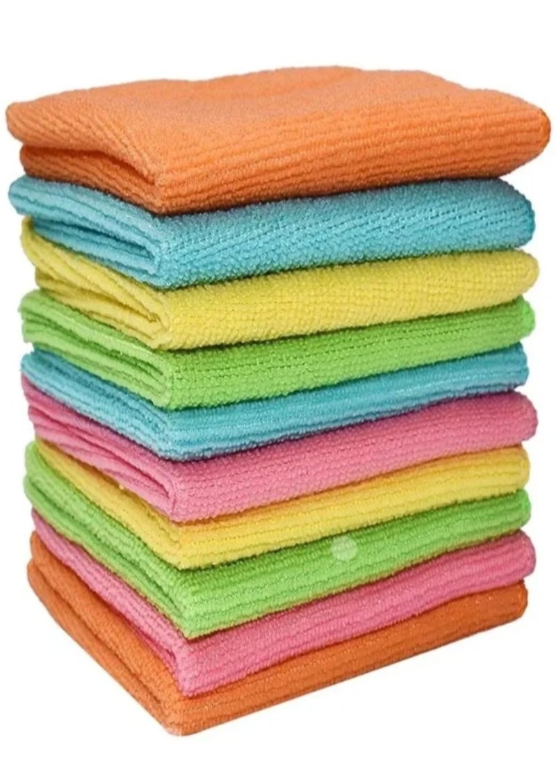 نقطة التسوق مجموعة مناشف تنظيف من الألياف الدقيقة - فائقة الامتصاص، خالية من الوبر، متعددة الألوان - عبوة من 10 قطع للمنزل والمطبخ والسيارة - Image 1