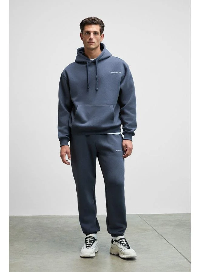 جريميلانج MARSHALLHOODIE رجالي قطن ببطانة بوليستر مطروق مريح رمادي غامق بدلة رياضية.