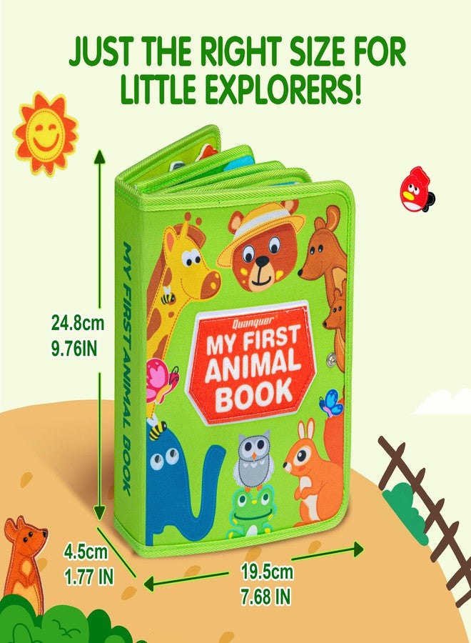 Quanquer كتاب كوانكر للحيوانات للأطفال الصغار 1-3 - ألعاب مونتيسوري للأطفال بعمر سنة، لعبة تعليمية للسفر بالطائرة أو السيارة، هدايا عيد الميلاد أو عيد الميلاد للأطفال الصغار - Image 4