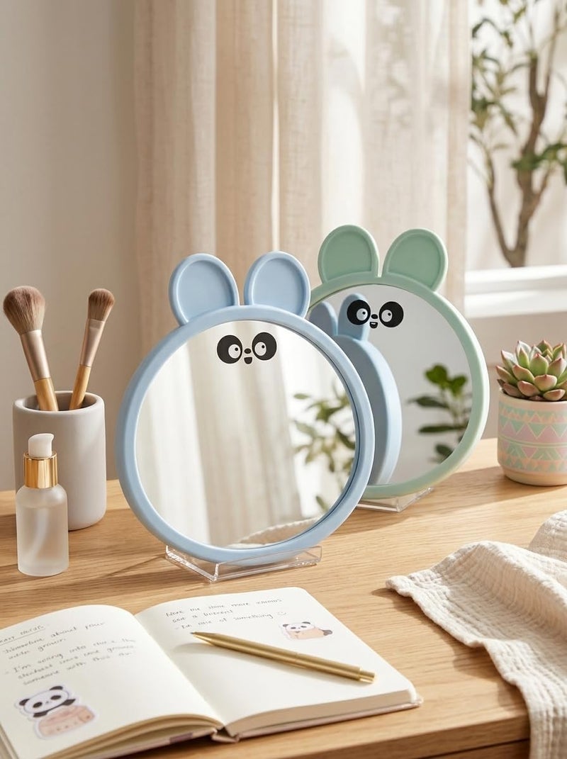 Handbag Mirror Kit Ultra Clear Compact Pocket Mirror Cute Panda Design - Image 2