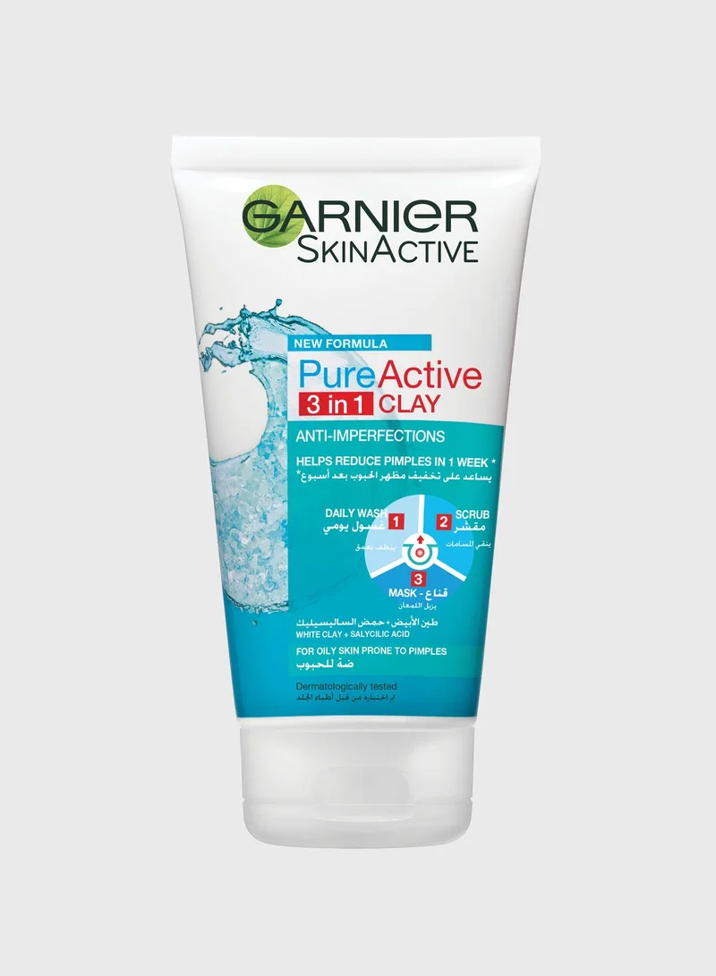 garnier Garnier Pure Active Clay 3-In-1