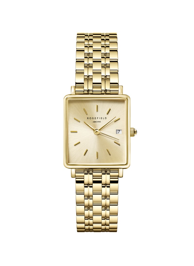 RoseField Rosefield Boxy XS Champagne Steel Gold Women Watch - QCGSG-Q048  - Image 1