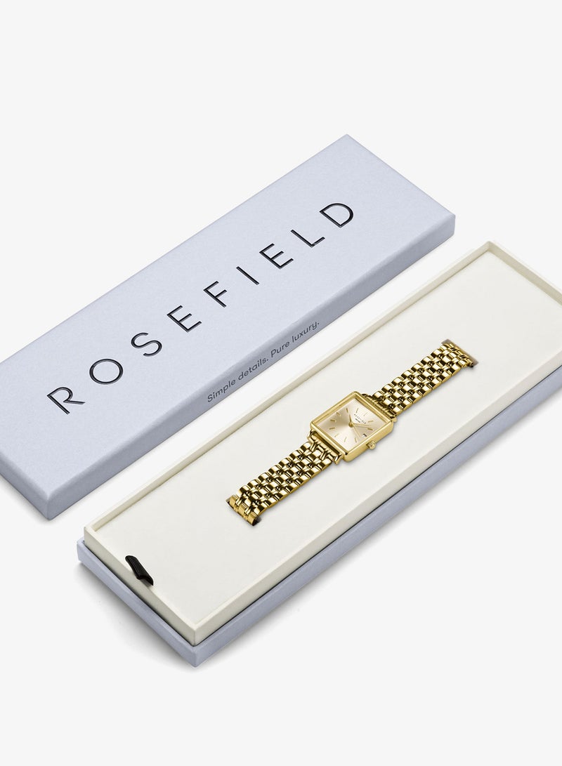 Rosefield Boxy XS Champagne Steel Gold Women Watch - QCGSG-Q048 - Image 4