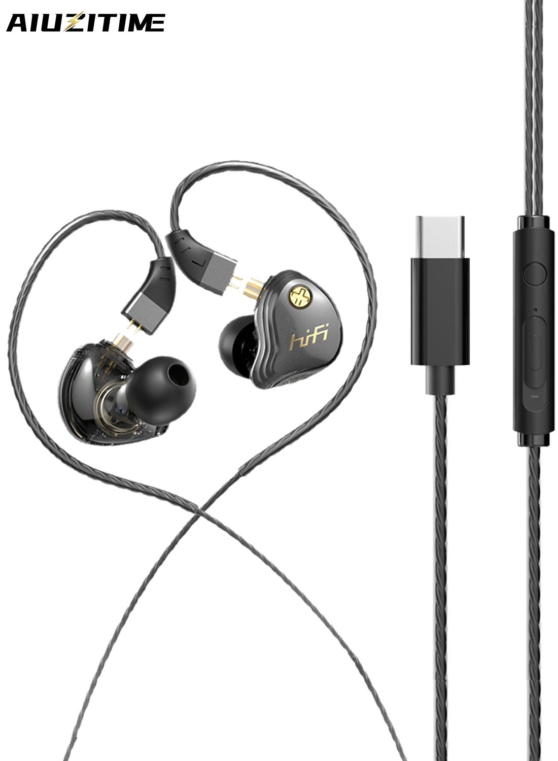أيوزيتايم Aiuzitime usb-c Hifi Wired Earbuds With Mic