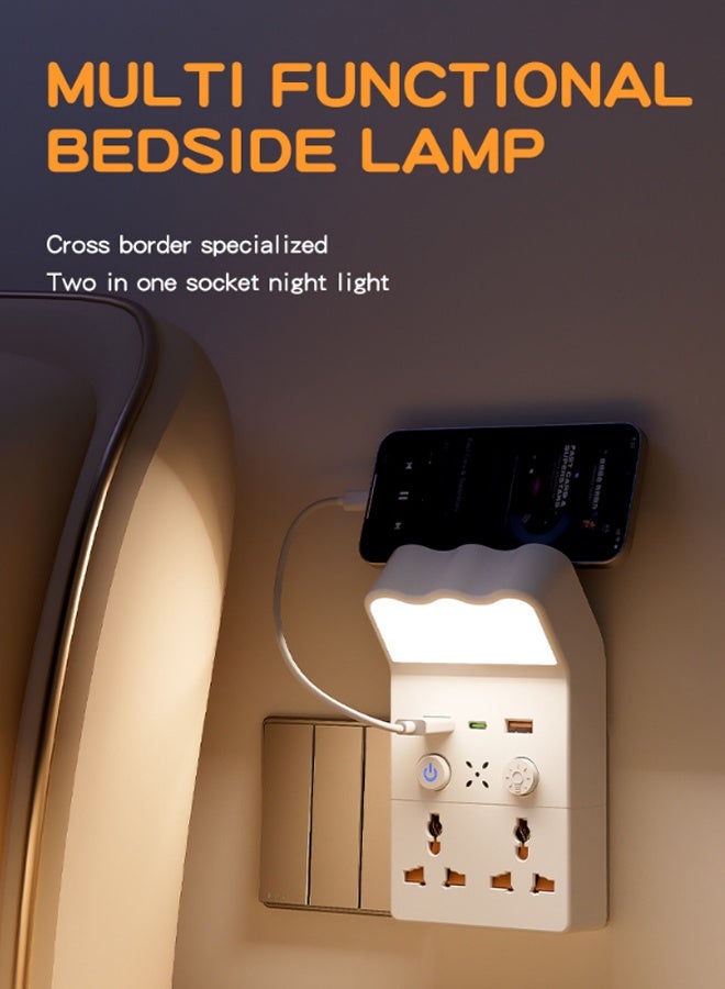 بولوز محول مقبس تمديد متعدد المكونات مع ضوء ليلي ، محول طاقة تمديد عالمي مع 2 USB-A و 1 USB-C - Image 2