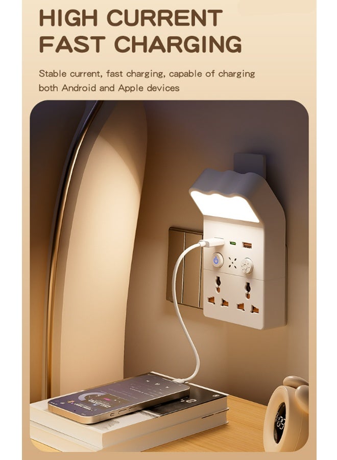 بولوز محول مقبس تمديد متعدد المكونات مع ضوء ليلي ، محول طاقة تمديد عالمي مع 2 USB-A و 1 USB-C - Image 3