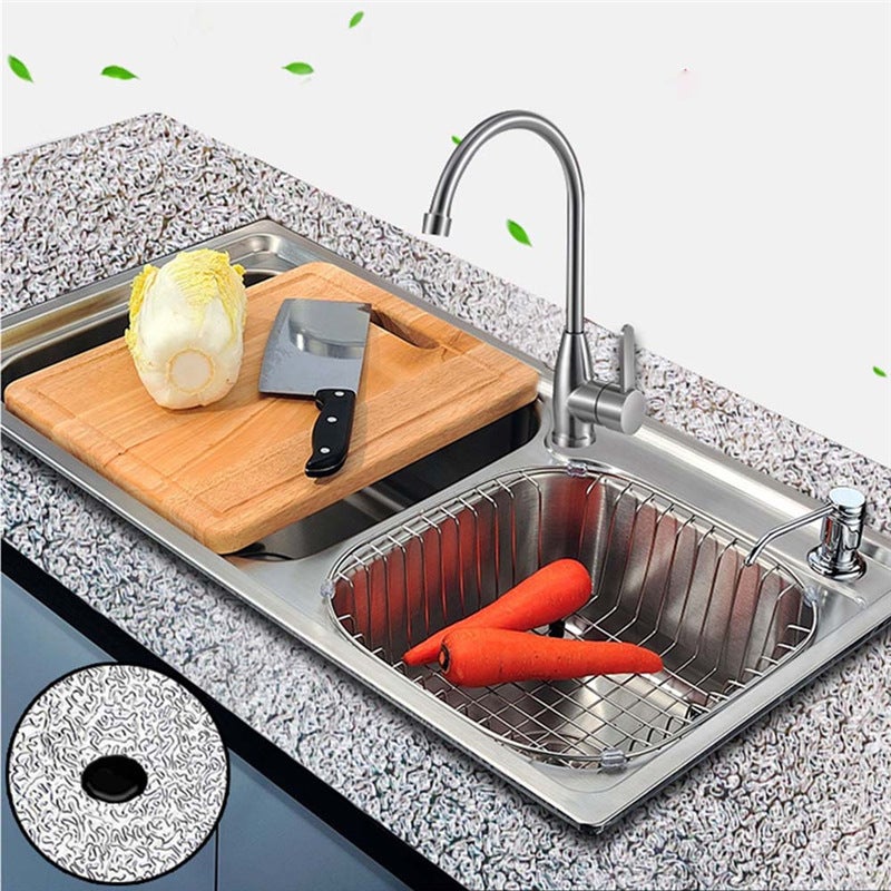 2022 new waterproof thickened kitchen sticker stove high temperature self-adhesive oil-proof sticker removable aluminum foil wallpaper 30cm*1m silver orange peel - Image 3