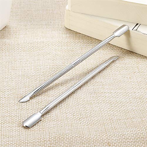 Sweetpea� 1pcs Nail Art Tools Stainless Steel Cuticle Pusher Double Head Spoon Remover Tools For Manicure Nail Art Care Pusher (#1) - Image 3