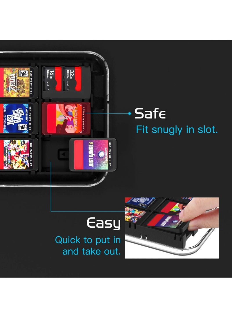 Excefore Game Card Case, Portable Game Card Storage Box with 24 Game Card Slots and 12 Micro SD Card Slots Compatible with Nintendo Switch. - Image 4