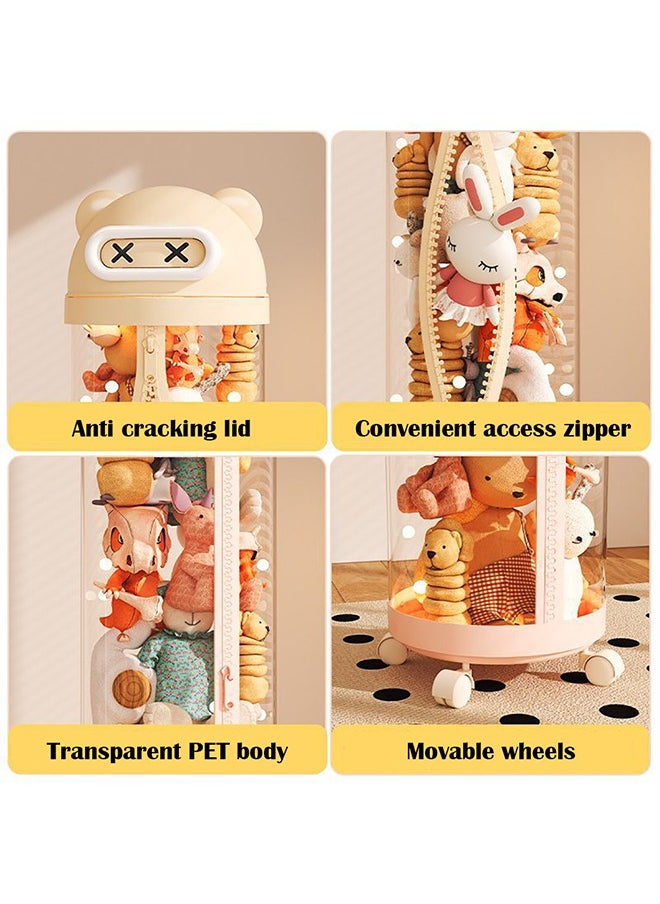 JCB CHIC - Stuffed Animal Storage Tube, Transparent Stuffed Toy Display Tube , Vertical Toy Storage Tube With Wheels, Plush Tube Storage Organizer Display Tube（175CM） - Image 1