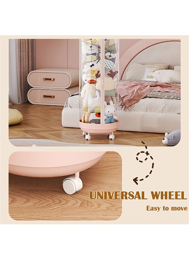 JCB CHIC - Stuffed Animal Storage Tube, Transparent Stuffed Toy Display Tube , Vertical Toy Storage Tube With Wheels, Plush Tube Storage Organizer Display Tube（175CM） - Image 1