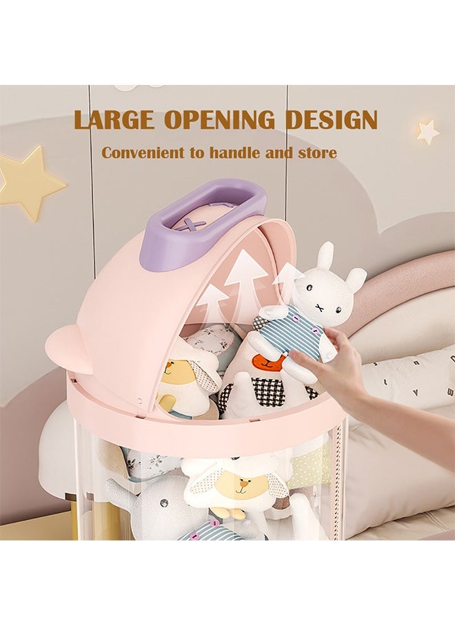 JCB CHIC - Stuffed Animal Storage Tube, Transparent Stuffed Toy Display Tube , Vertical Toy Storage Tube With Wheels, Plush Tube Storage Organizer Display Tube（175CM） - Image 1