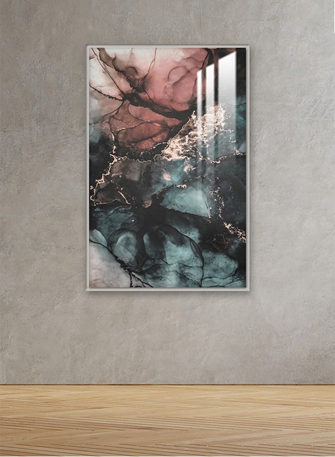 Marktna Decorative Wall Art Painting 120X80Cm With Flowers Design Black Frame And A Transparent Acrylic Layer 0.5Kg - Image 1