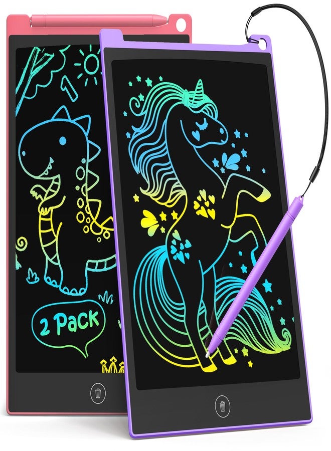 TECJOE 2 Pack LCD Writing Tablet, 8.5 Inch Colorful Doodle Board Drawing Tablet for Kids, Kids Travel Games Activity Learning Toys Birthday Gifts for 3 4 5 6 Year Old Boys and Girls Toddlers - Image 1