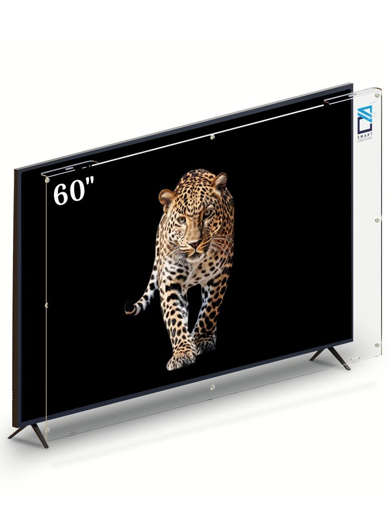 سمارت كريشنز واقي شاشة تلفزيون مقاس 60 بوصة مقاوم للكسر عالي الجودة ومضاد للأشعة الزرقاء واقي للعين مقاوم للماء قابل للإزالة - Image 1