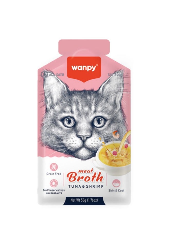 Wanpy Wanpy Meat Broth for Cats – Tuna & Shrimp Flavor, 50g 