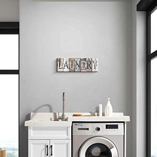Pinetree Art Laundry Room Decor Canvas Wall Art Prints for rooms (With Solid Wood Inner Frame) (Laundry, 6 x 17 inch) - Image 2