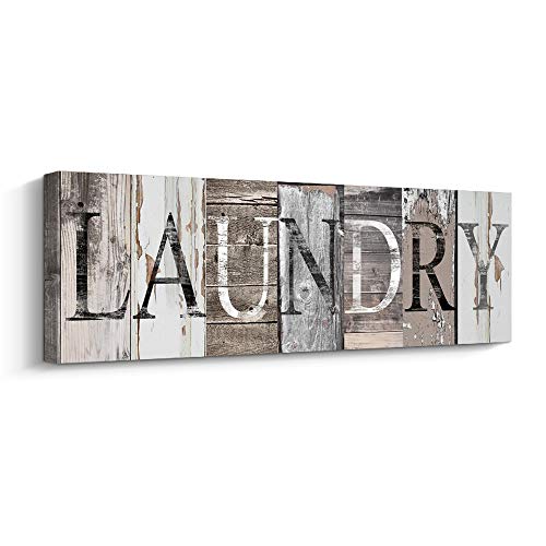 Pinetree Art Laundry Room Decor Canvas Wall Art Prints for rooms (With Solid Wood Inner Frame) (Laundry, 6 x 17 inch) - Image 1