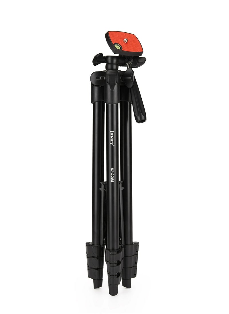 ELTRAZONE KP-2205 Adjustable Tripod Stand with Universal Mobile Holder – Lightweight Aluminium Tripod for Photography, Video Recording, Vlogging, Zoom Calls – 360° Rotation, Anti-Slip Feet, Carry Bag Included – Compatible with iPhone, Android, DSLR, GoPro & More  - Image 1