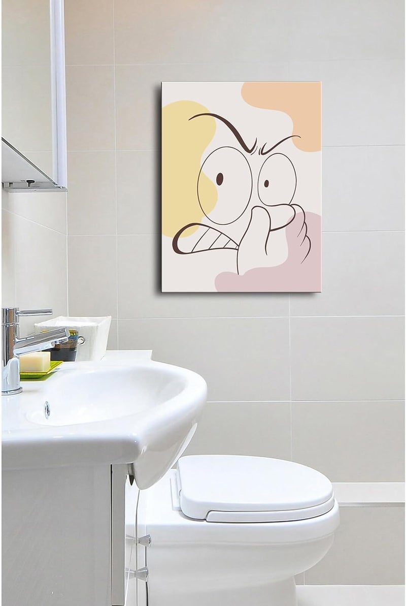Ploceiny Funny Boho Bathroom Canvas Wall Art - Image 3