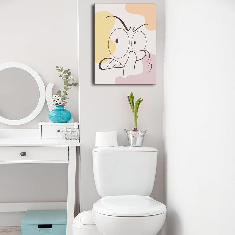 Ploceiny Funny Boho Bathroom Canvas Wall Art - Image 4