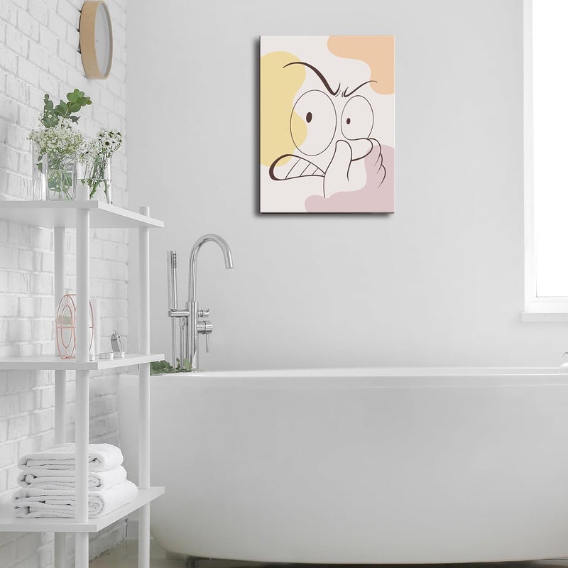 Ploceiny Funny Boho Bathroom Canvas Wall Art - Image 5