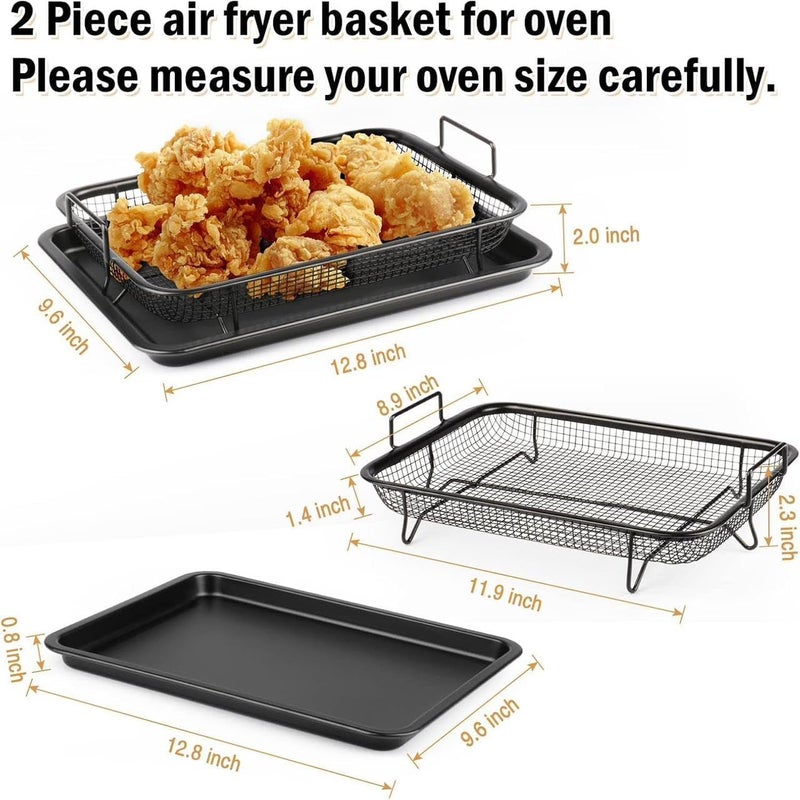 Black Rectangular Roaster with Colander, Air Fryer Replacement, 2 in 1 - Image 3