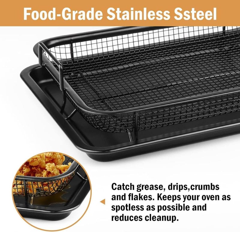 Black Rectangular Roaster with Colander, Air Fryer Replacement, 2 in 1 - Image 5