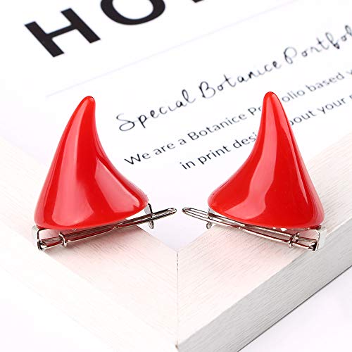 BinaryABC Halloween Devil Horn Hair Clips Hairpins Barrette,Halloween Cosplay Costume Party Accessories,6Pcs - Image 4