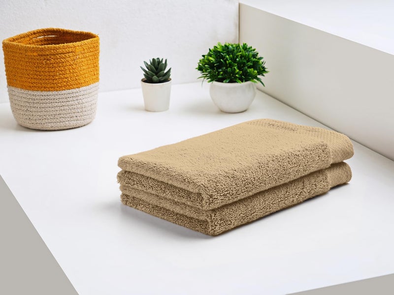 Spaces Colorfas 100% Egyptian Cotton | Easy Care Ultra Soft High Absorbency| 670 GSM |Hand Towel (Solid, 40cmx60cm) - Beige - Image 2