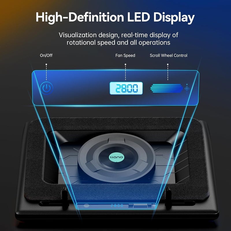 Gaming Laptop Cooler with 5.5-inch External , Adjustable Speed and Touch Control - Image 5