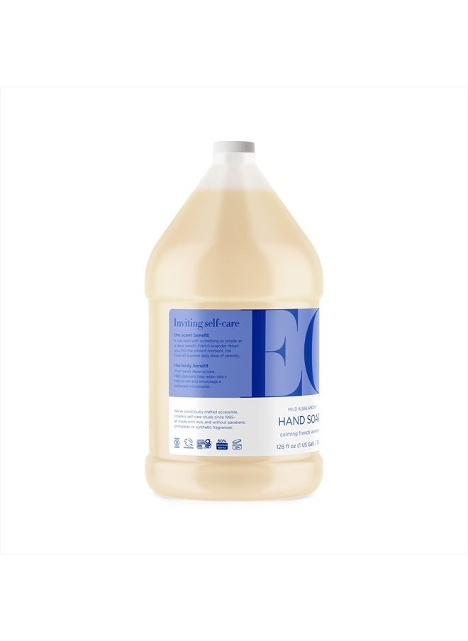 EO Liquid Hand Soap Refill, 1 Gallon, French Lavender, Organic Plant-Based Gentle Cleanser with Pure Essential Oils  - Image 2