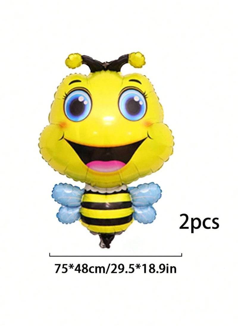 Generic - Bee Design Balloons Set of 119 pieces of latex balloons in various colors and 3 different sizes, 2 cute bee design balloons and 2 flower design balloons. A set suitable for decorating birthday parties, newborns and all special parties. - Image 1