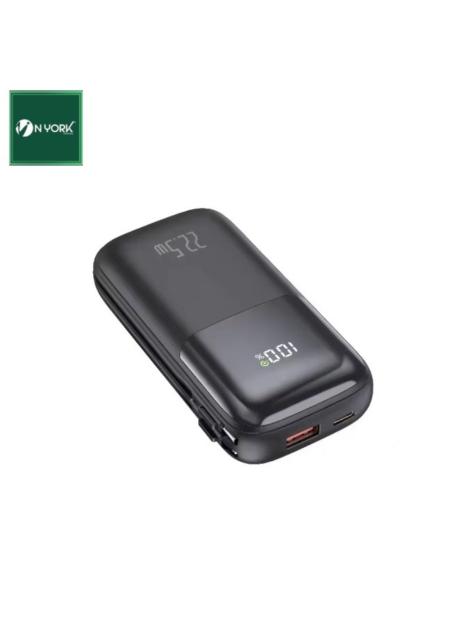 NYORK 10000mAh Power Bank 22.5W with 2 inbuilt cable Lightning And Type C , Fast Charing, Digital Display - PB524 - Image 3
