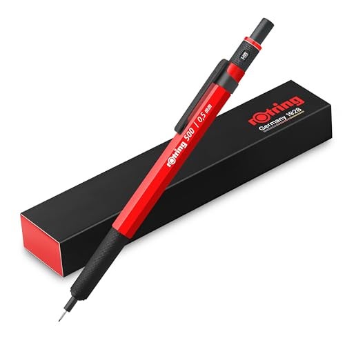 rOtring 500 Mechanical Pencil Red Hexagonal Plastic Barrel and NonSlip Textured Metal Grip 05mm HB Lead 1 Count Precision Comfort Sleek Writing - Image 1