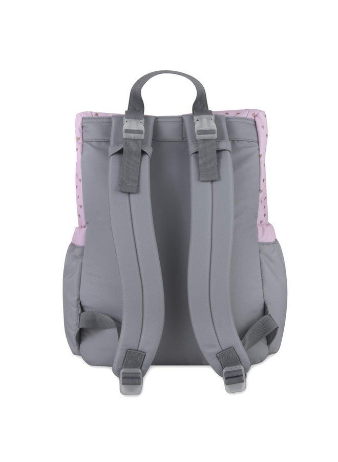 Baby Essentials Baby Essentials Diaper Bag Backpack 5 Piece Set with Sun, Moon, and Stars, Wipes Pocket, Stroller Straps, Dirty Diaper Pouch, Changing Pad (Grey/Pink Backpack) - Image 4