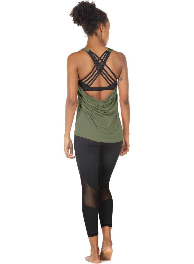 icyzone icyzone Yoga Tops Workouts Clothes Activewear Built in Bra Tank Tops for Women  - Image 3
