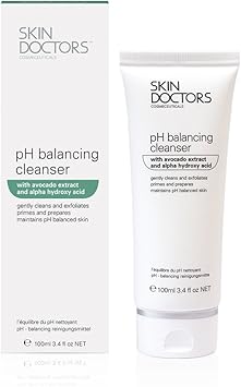 Skin Doctors منظف الوجه اليومي المتوازن pH من سكين دكتورز مستخلص الأفوكادو حمض اللاكتيك حمض ألفا هيدروكسي AHA ينظف 100 مل - Image 1