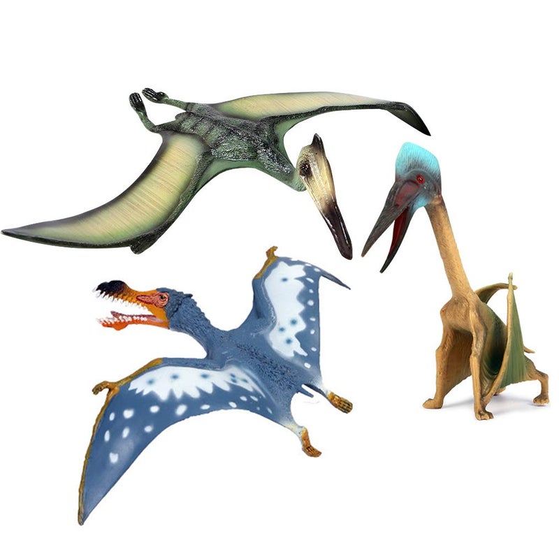 EOIVSH 3Pack Realistic Flying Dinosaur Figures Pterosaur Pterodactyl Pteranodon Educational Toy Great for Collection Gifts Party Favors - Image 4