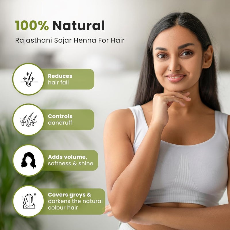 Bare Elixir Henna Paste  PreSoaked in Black Tea  12 Ayurvedic Herbs  100 Natural Rajasthani Sojat Henna for Hair  ReadytoUse ChemicalFree Henna for Men  Women  Rich Brown Hair Color  Pure Herbal Mehndi for Nourished  Naturally Colored Hair 200gm x 2 - Image 5