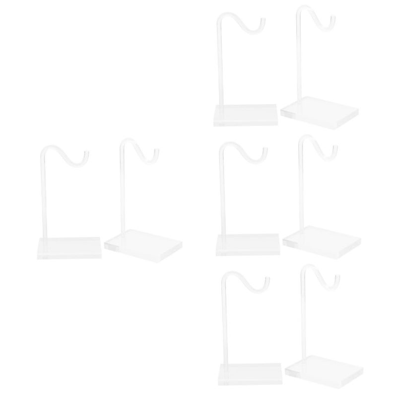 OUNONA 4 Sets Acrylic Jewelry Stand Wall Mount Necklace Hanger Earring Organizer Storage Rack For Desktop Display Bracelets - Image 2