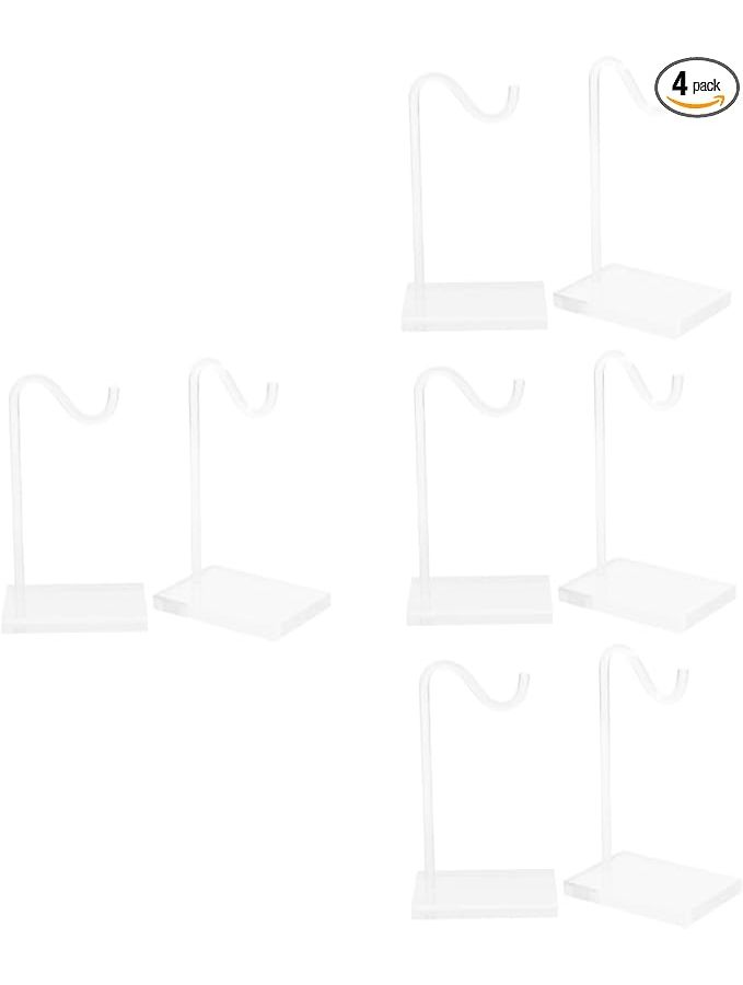OUNONA 4 Sets Acrylic Jewelry Stand Wall Mount Necklace Hanger Earring Organizer Storage Rack For Desktop Display Bracelets - Image 1