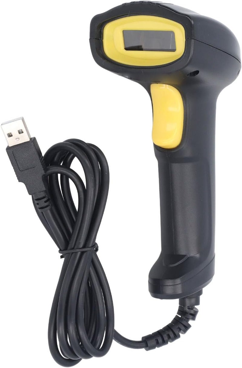 Handheld Barcode Scanner with USB Wired Connection - 1D CMOS Image Sensor Reader with 640 x 480 Resolution and 5mil Accuracy - Compatible with, OS X, Android, and iOS Systems - Image 1