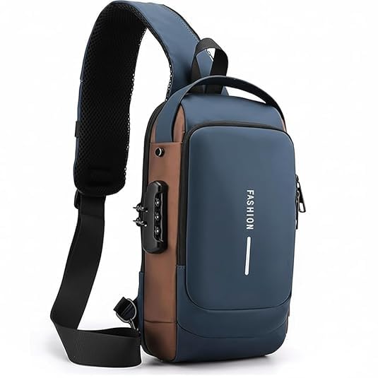 JK Vision Fashion Sling Bag for Men Stylish Crossbody Backpack for Men & Women, Anti-Theft Chest Bag with USB Charging Port, Messenger Bags, Casual Shoulder Bag - Image 1